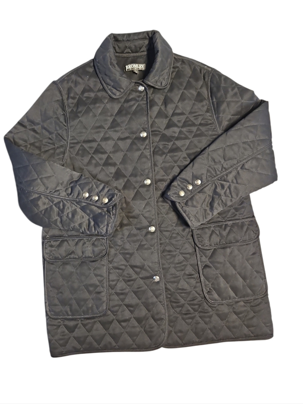 Bromley Quilted Thermolite Plus Snap-Front Coat in Black Large